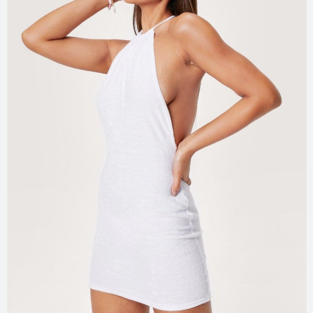 Toweling halter dress